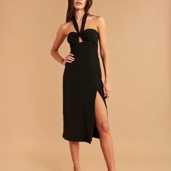white christmas dresses Front Knot Cut Out Bodycon Dress – Drape & Dazzle main image 1